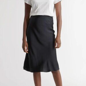 Black Silk Skirt - M